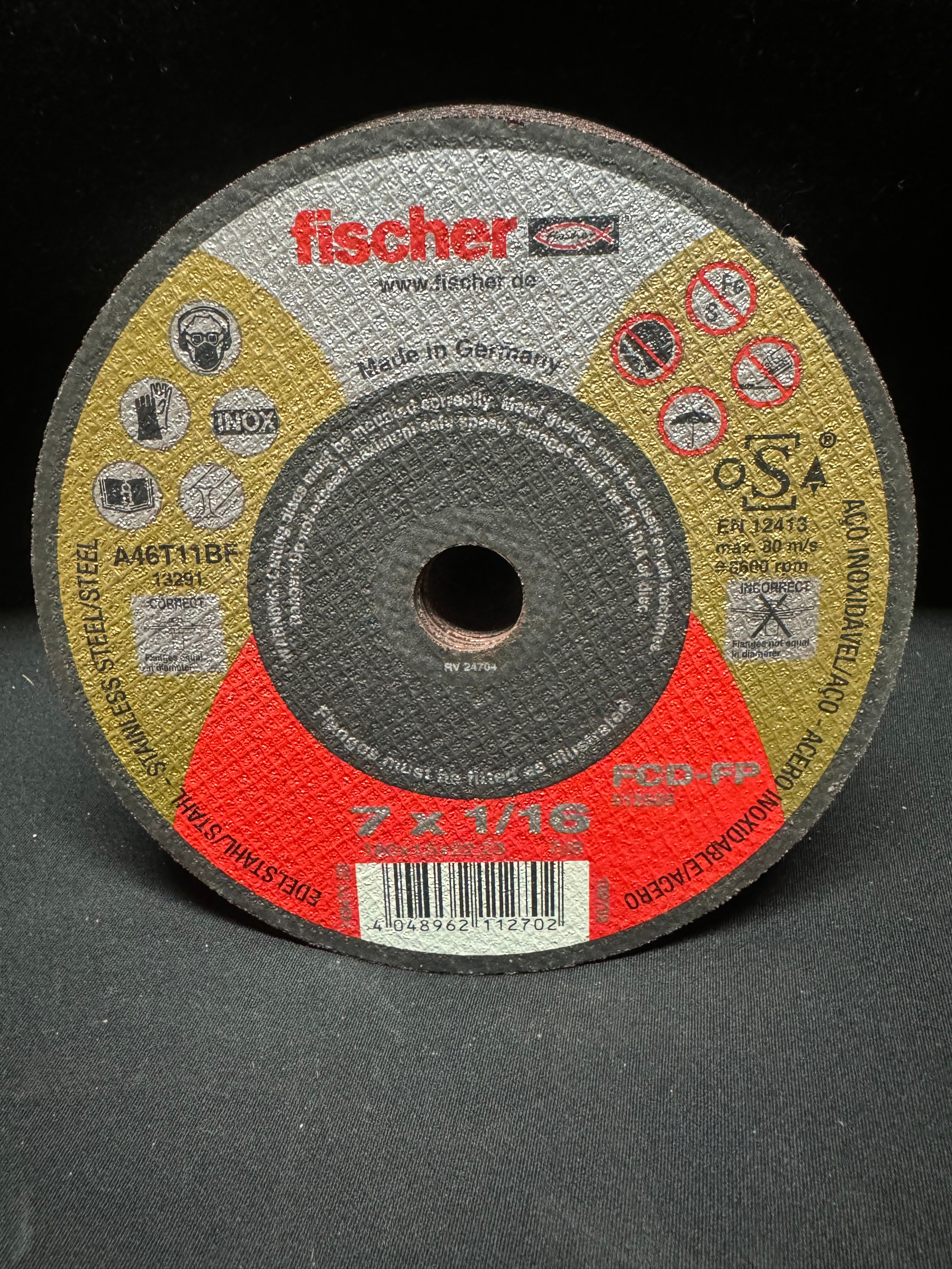 Fischer 7 x 1/16 cutting disc 180x1.5x22,23